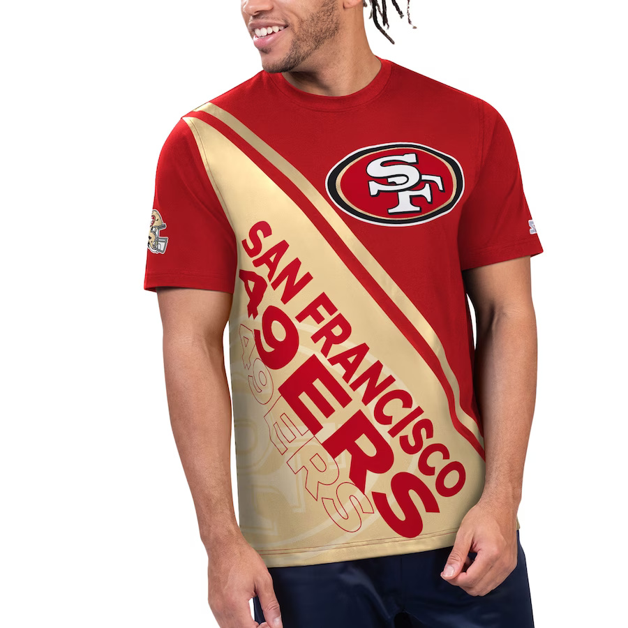 Men's San Francisco 49ers Scarlet/Gold Starter Finish Line T-Shirt